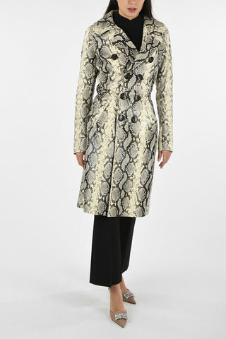 Leather Python Print Trench