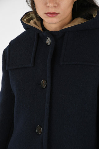 mohair and virgin wool peacoat