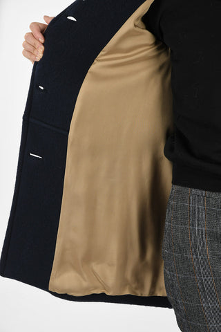mohair and virgin wool peacoat