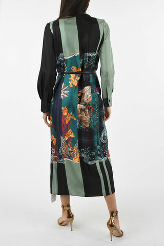 floral-print silk shirtdress