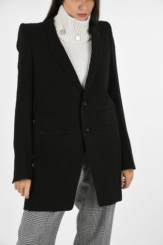 Virgin Wool Single Breasted Blazer