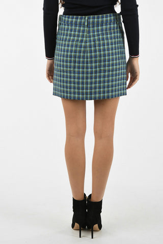 Virgin Wool Checked Mini Skirt
