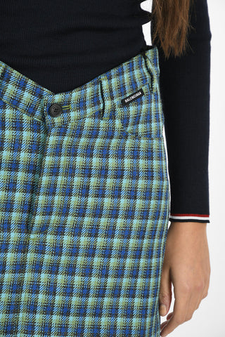 Virgin Wool Checked Mini Skirt