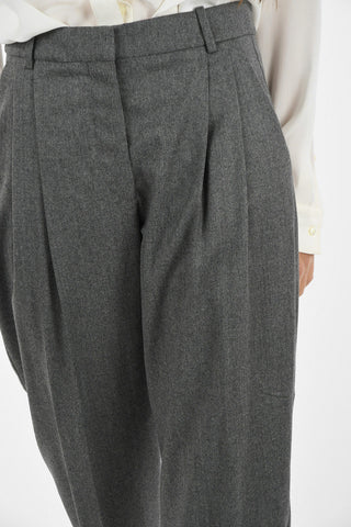 Wool Double Pleat Capri Pant
