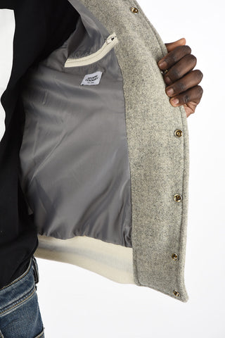 Bomber con Patch e Maniche in Pelle