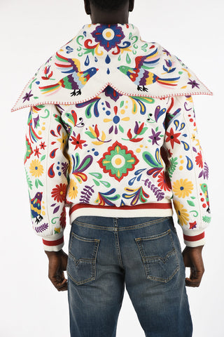 Bomber con Ricami Floreali