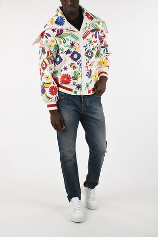 Bomber con Ricami Floreali