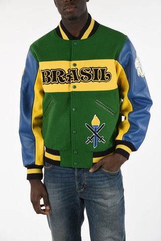Bomber BRASILE with Leather Sleeves