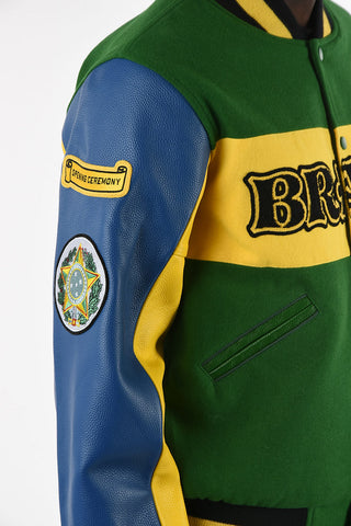 Bomber BRASILE with Leather Sleeves
