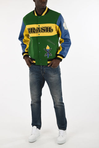 Bomber BRASILE with Leather Sleeves
