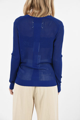 MM4 Ribbed Plunging Neckline Sweater