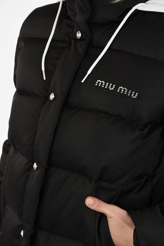 Down Jacket with Jewel Button