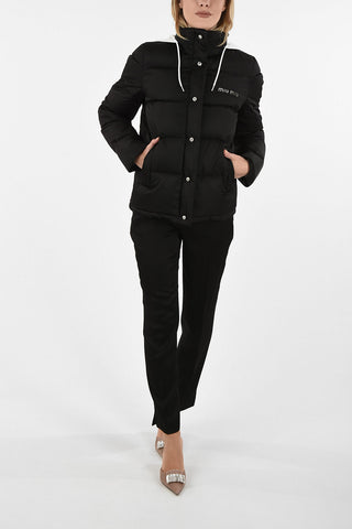 Down Jacket with Jewel Button