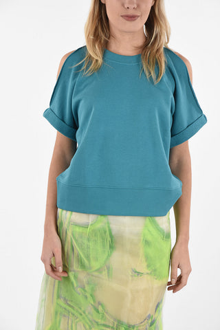 MM6 Cold Shoulder Crew-Neck Sweatshirt