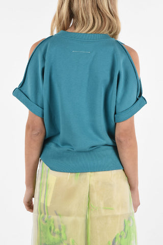 MM6 Cold Shoulder Crew-Neck Sweatshirt