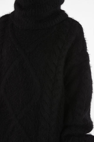 MM0 Knit Turtleneck Above Knee Dress
