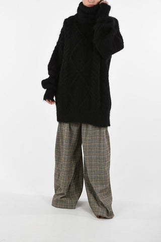 MM0 Knit Turtleneck Above Knee Dress