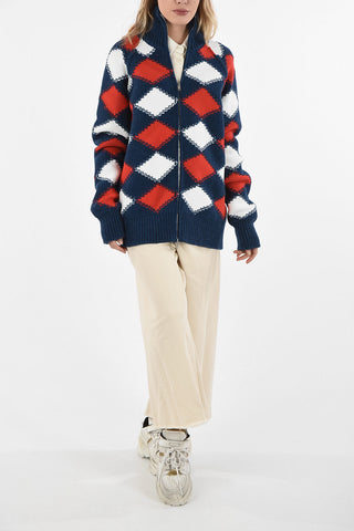 MM1 Argyle Sweater With Zip Closure