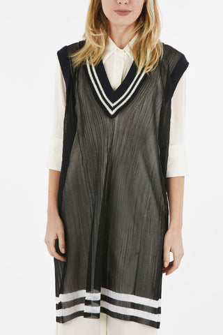 MM0 Lurex Sheer Maxi Sweater