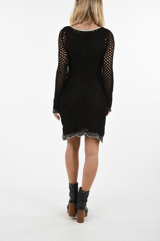 MM6 Knit Net Fashion Bodycon Dress