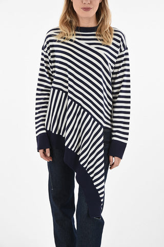MM6 Striped Asymmetric Sweater