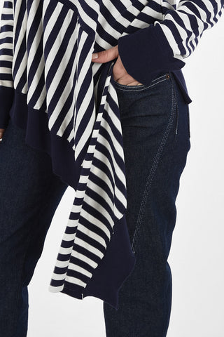 MM6 Striped Asymmetric Sweater