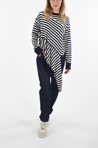 MM6 Striped Asymmetric Sweater