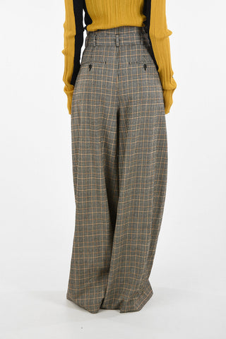 MM1 Distric Check Palazzo Pants with Belt