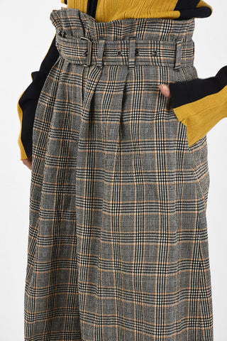 MM1 Distric Check Palazzo Pants with Belt