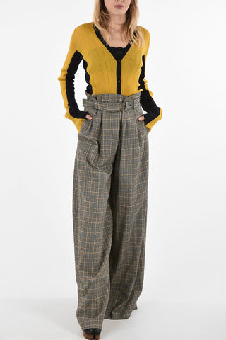 MM1 Distric Check Palazzo Pants with Belt