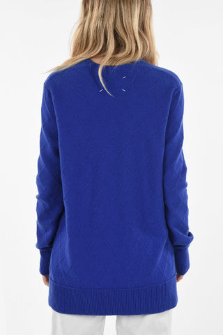 MM4 Aran Cashmere Sweater with Plunging Neckline