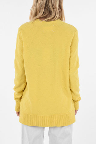 MM4 Aran Cashmere Sweater with Plunging Neckline