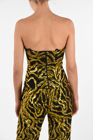 bustier top with Sequined Embroideries