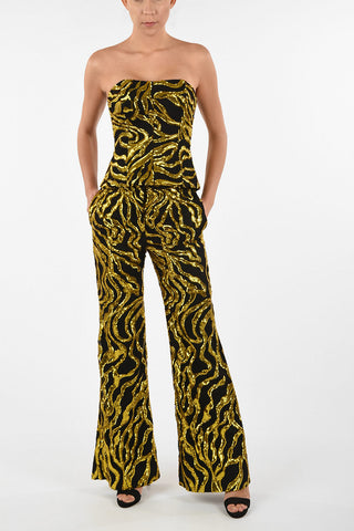 bustier top with Sequined Embroideries