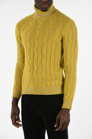 Cashmere Cable Knit Turtle-Neck Sweater