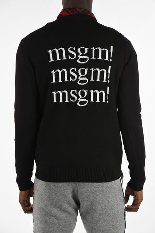 Back Embroidered Crew-Neck Sweater