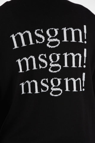 Back Embroidered Crew-Neck Sweater