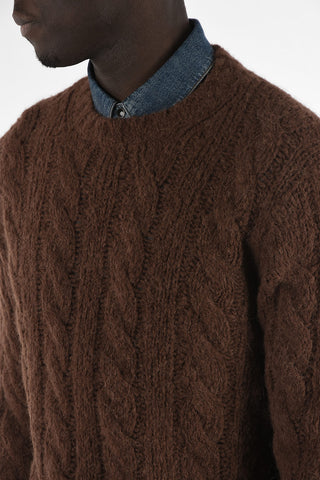 Cable Knit Crew-Neck Sweater