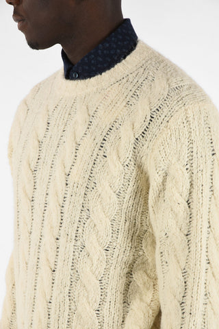 Cable Knit Crew-Neck Sweater