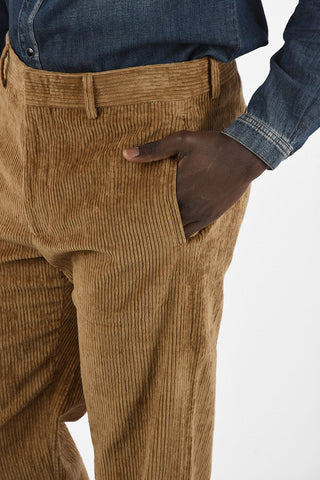 Corduroy Regular Fit Tapered Pants 22 cm