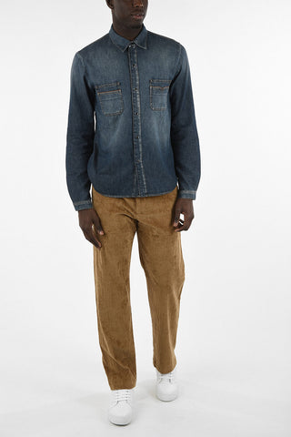 Corduroy Regular Fit Tapered Pants 22 cm