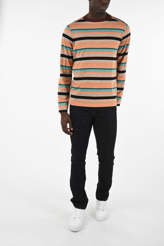 Cotton Bayadere Printed Long Sleeve T-Shirt