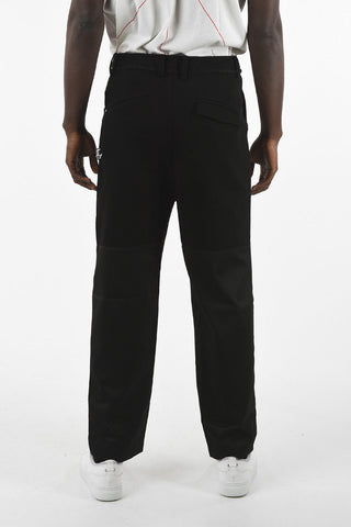 Contrasting Insert Wide Leg Jeans with Chain 22cm