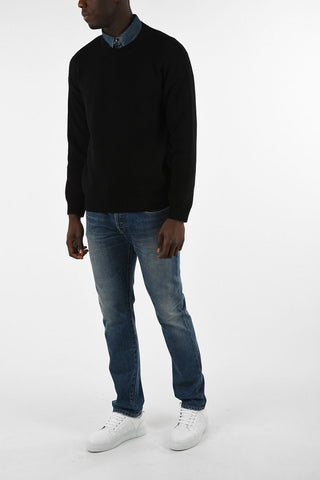 embroidered crew-neck sweater