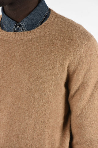 Camel Hair Crew-neck Sweater