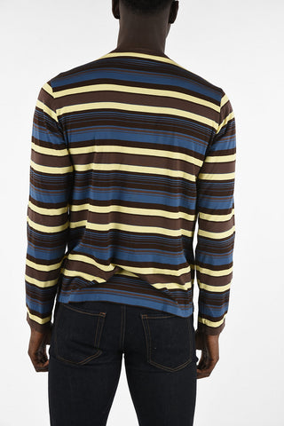 Cotton Bayadere Printed Long Sleeve T-Shirt