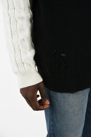Distressed Color Block Cardigan
