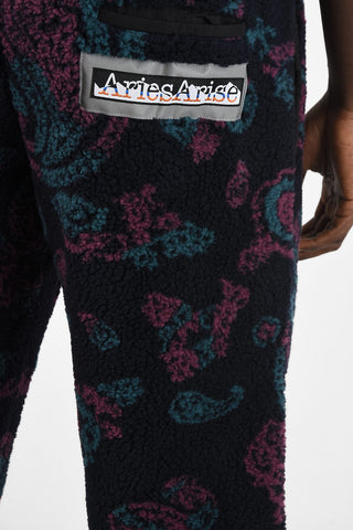 Paisley Printed Fleece Utility Joggers