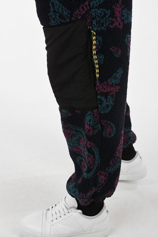 Paisley Printed Fleece Utility Joggers
