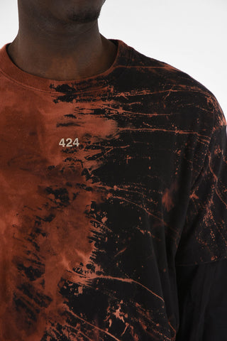 Long Sleeve T-shirt With Acid Wash Print
